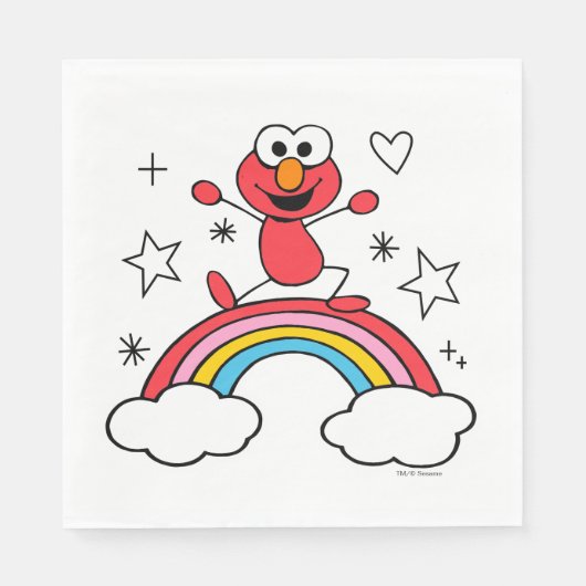 Elmo Rainbow Doodley Graphic スタンダードランチョンナプキン (正面)