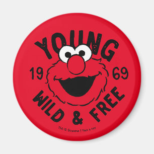 Elmo Skateロゴ – ヤング、ワイルド、1969年フリー マグネット