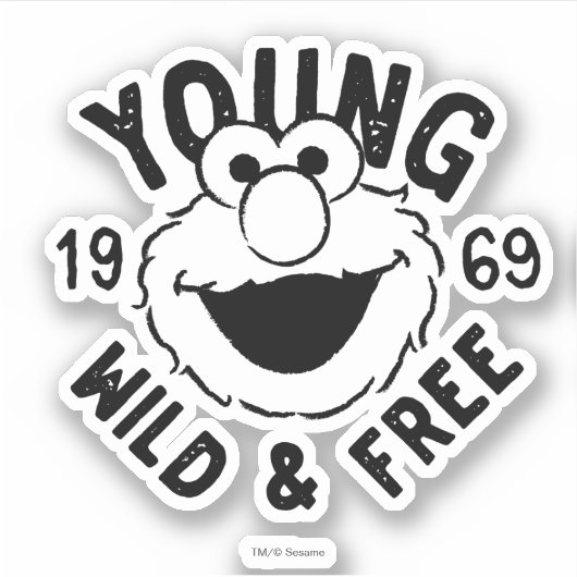 Elmo Skate Logo - Young, Wild & Free 1969 シール (正面)