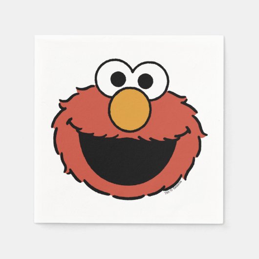 Elmo Smiling Face スタンダードカクテルナプキン (正面)