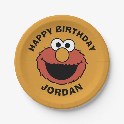 Elmo Smiling Face ペーパープレート (正面)