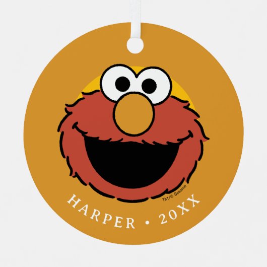 Elmo Smiling Face メタルオーナメント (正面)