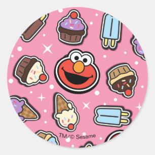 Elmo Sweet Treatステッカーパターン ラウンドシール