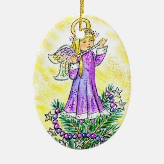 Eloiseのクリスマスの天使JLビール セラミックオーナメント (正面)