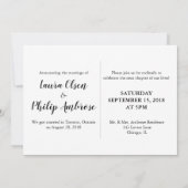 「Eloped」の突然の結婚エレガント発表 招待状 (裏面)