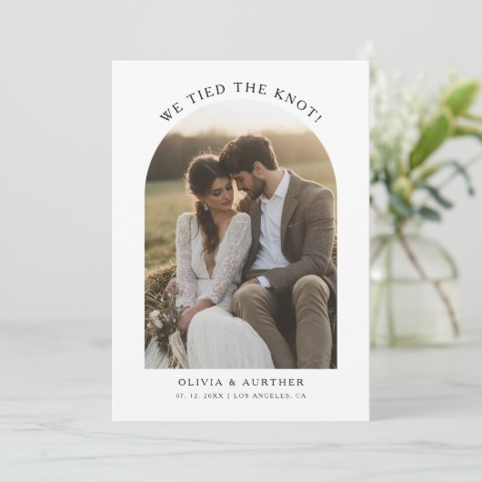 Eloped Boho Budget我々はKnotの写真を結結婚んだ 案内状 (スタンド正面)