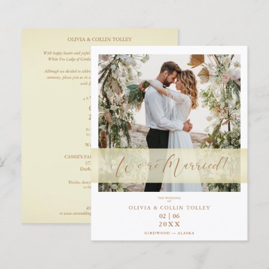 Eloped Budget Photo Just Married Hand Lettered (正面/裏面)
