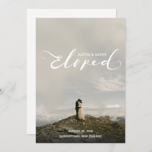 ElopedNames結婚のお知らせポストパーティー 招待状 (正面/裏面)