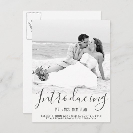 Elopementの結婚発表写真はがき 案内ポストカード (正面/裏面)