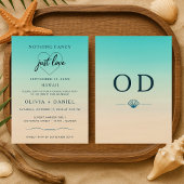Elopement Beach Tropical Modern Wedding Reception 招待状