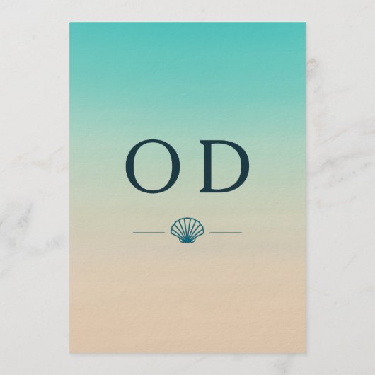 Elopement Beach Tropical Modern Wedding Reception 招待状 (裏面)