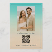 Elopement Beach Wedding Reception QR Code 招待状 (裏面)