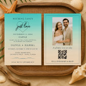 Elopement Beach Wedding Reception QR Code 招待状