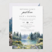 Elopement Forest Lakeside Wedding Reception Photo 招待状 (正面/裏面)