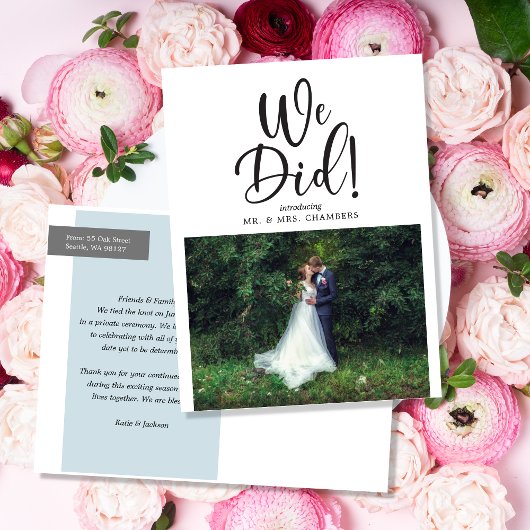 Elopement/sの更新結婚写真を作成 案内ポストカード