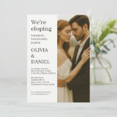 Elopement Wedding Modern Elegant Minimalist Photo  招待状 (スタンド正面)