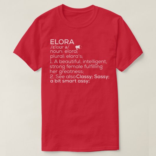 Elora名Elora定義Eloraメス名Elor Tシャツ (デザイン正面)