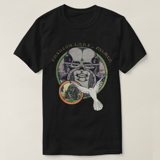 Elp Worksツアー&x27;77ヴィンテージレドゥックス必須T-S Tシャツ (デザイン正面)