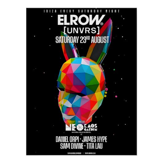 Elrow Ibiza 2025 - [UNVRS] Poster ポスター (正面)