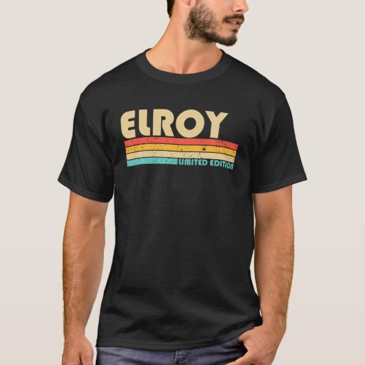 ELROY名パーソナライズされたおもしろいレトロヴィンテージの誕生日 Tシャツ (正面)