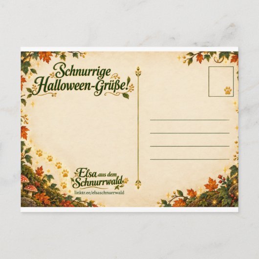 Elsa Halloween-Grußpostkarte🎃🐱 ポストカード (裏面)