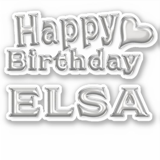 Elsa Happy Birthday silver Aufkleber Sticker シール (正面)