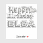 Elsa Happy Birthday silver Aufkleber Sticker シール (シート)