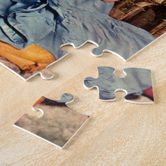 Elsa Martinelli and white kitten ジグソーパズル (側面)