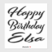 Elsa Name Vorname black Sticker Geburtstag シール (シート)