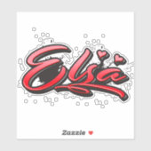 Elsa red Heart Graffiti Aufkleber Sticker シール (シート)