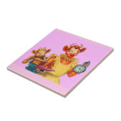 Elsie牛および娘Beulah -それはケーキの時間です タイル (側面)