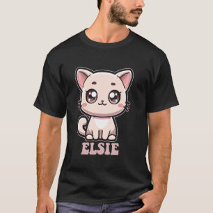 Elsie Cute Kitty Catデザインfor Girls Name Elsie Tシャツ
