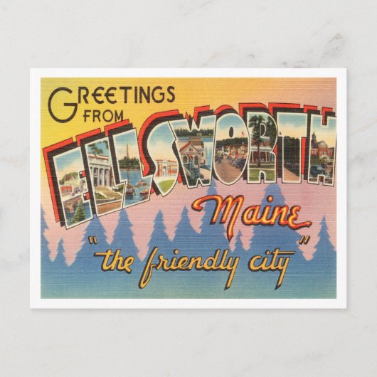 Elsworth, Maine Vintage Travelからの挨拶 ポストカード (正面)