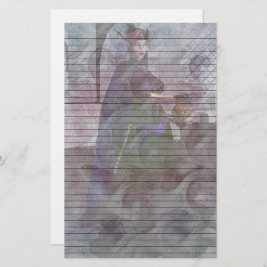 Elvenファンタジーひな形(オプション行あり) 便箋 (正面/裏面)