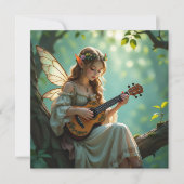  Elven Fairy Playing Ukulele in Enchanted Forest カード (正面)