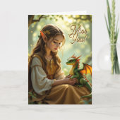 Elven Fairy with Clarinet | Miss You カード (正面)