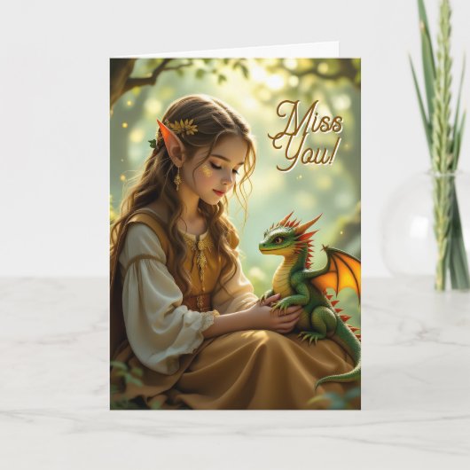 Elven Fairy with Clarinet | Miss You カード (正面)