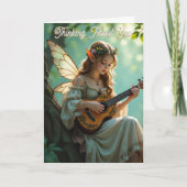 Elven Fairy with Ukulele | Thinking About You カード (正面)