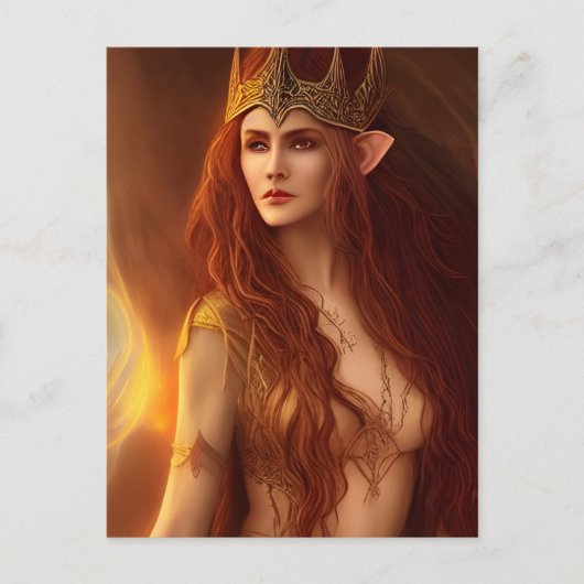 Elven Queen AIが作成したアートポストカード ポストカード (正面)