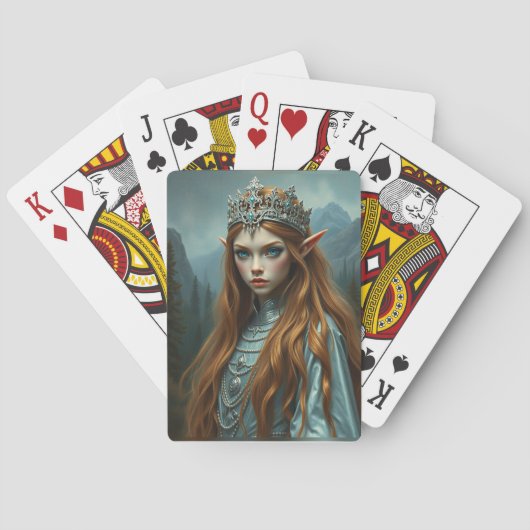 Elven Queen of the Veil – Fantasy Portrait トランプ (裏面)
