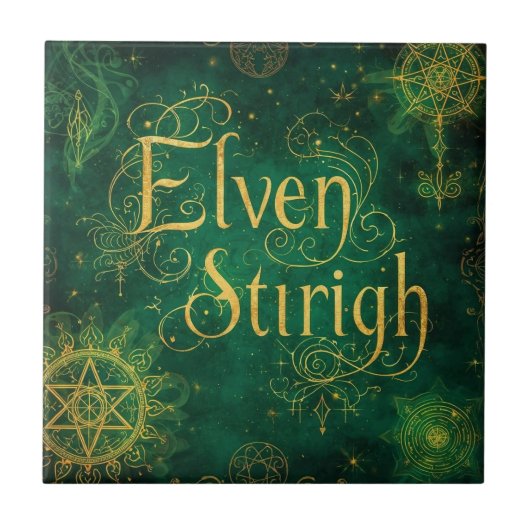 Elven Stirigh – Sigils in Green タイル (正面)