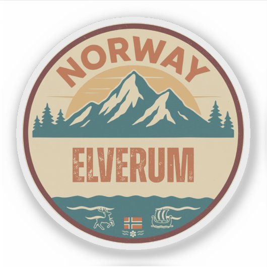 Elverum, Norge Norway シール (正面)