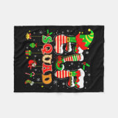 Elves Family Christmas Matching Pajamas Xmas Elf S フリースブランケット (正面(横))
