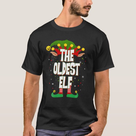 Elves Group The Oldest Elf Christmas Tシャツ (正面)