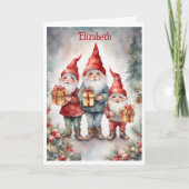 Elves & Santa Personalize for Grandchild Christmas カード (正面)
