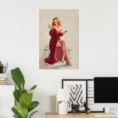 Elvgren Sexy PinUp Girl This Doesn't Keep the Cha ポスター (ホームオフィス)