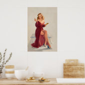 Elvgren Sexy PinUp Girl This Doesn't Keep the Cha ポスター (キッチン)