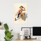 Elvgren Sexy PinUp Girl This Doesn't Keep the Cha ポスター (ホームオフィス)