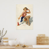 Elvgren Sexy PinUp Girl This Doesn't Keep the Cha ポスター (キッチン)