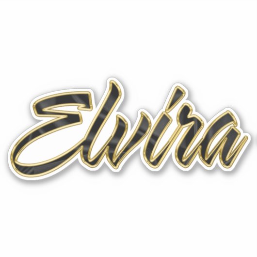 Elvira black gold Lettering Aufkleber Sticker シール (正面)